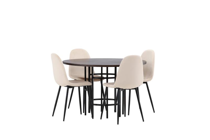 Copenhagen Matgrupp 115 cm Rund med 4 Polar stolar - Beige - Products - Möbler - Bord & matgrupp - Matgrupp
