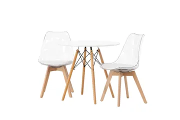 Danburi Matgrupp 60 cm Rund med 2 Edvin stolar - Vit - Products - Möbler - Bord & matgrupp - Matgrupp