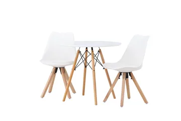 Danburi Matgrupp  60 cm Rund med 2 Zeno stolar - Vit - Products - Möbler - Bord & matgrupp - Matgrupp