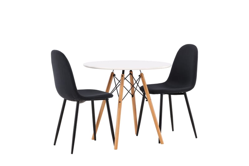 Danburi Matgrupp 60 cm Rund med 2 Polar stolar - Svart - Products - Möbler - Bord & matgrupp - Matgrupp