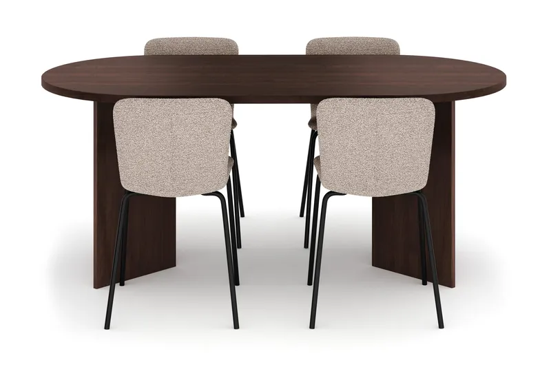 Dano Matbord 180 cm  med 4 Katy Matstolar - Valnöt / Greige - Products - Möbler - Bord & matgrupp - Matgrupp