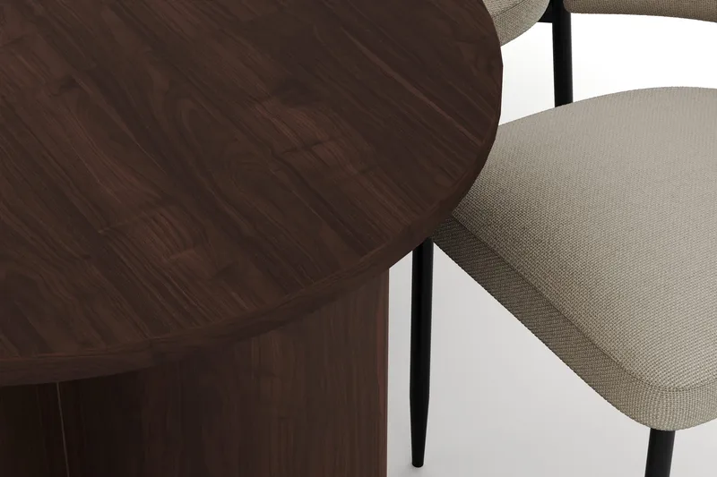 Dano Matbord 180 cm  med 6 Sawako Matstolar - Valnöt / Beige - Products - Möbler - Bord & matgrupp - Matgrupp