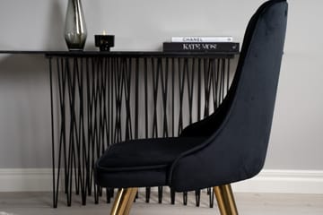 Dipp Matgrupp 115 cm Rund med 4 Velvet Deluxe stolar - Svart/Guld - Products - Möbler - Bord & matgrupp - Matgrupp