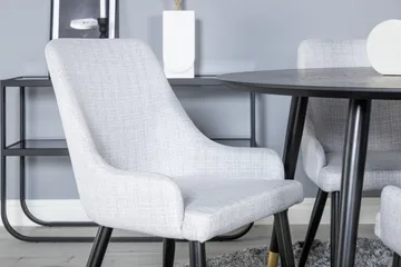 Dipp Matgrupp 115 cm Rund med 4 Plaza stolar - Svart/Guld - Products - Möbler - Bord & matgrupp - Matgrupp