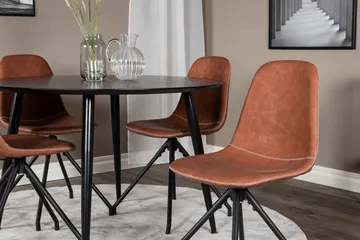 Dipp Matgrupp 115 cm Rund med 4 Polar stolar - Svart - Products - Möbler - Bord & matgrupp - Matgrupp