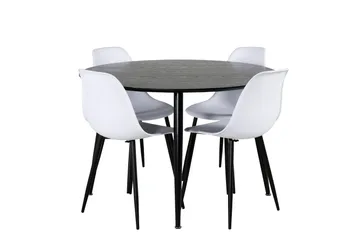 Dipp Matgrupp 115 cm Rund med 4 Polar stolar - Svart - Products - Möbler - Bord & matgrupp - Matgrupp