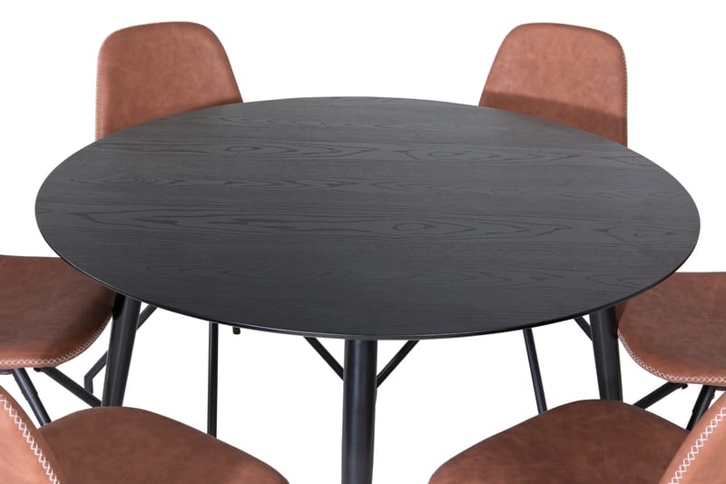 Dipp Matgrupp 115 cm Rund med 6 Polar stolar - Svart - Products - Möbler - Bord & matgrupp - Matgrupp