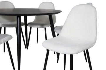 Dipp Matgrupp 115 cm Rund med 6 Polar stolar - Svart - Products - Möbler - Bord & matgrupp - Matgrupp