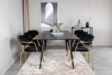 Dipp Matgrupp 180 cm Rektangulär med 6 Arrow stolar - Svart/Guld - Products - Möbler - Bord & matgrupp - Matgrupp