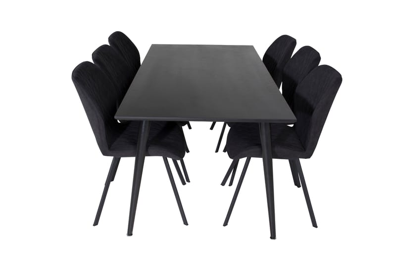Dipp Matgrupp 180 cm Rektangulär med 6 Gemma stolar, Svart