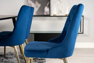 Dipp Matgrupp 180 cm Rektangulär med 6 Velvet Deluxe stolar - Svart - Products - Möbler - Bord & matgrupp - Matgrupp