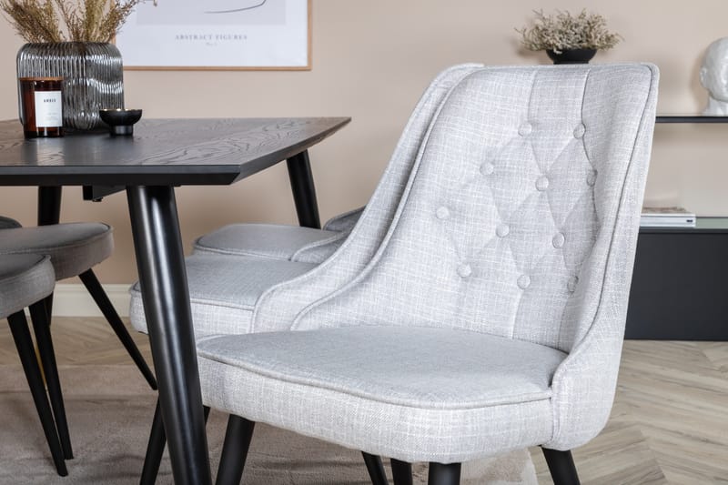 Dipp Matgrupp 180 cm Rektangulär med 6 Velvet Deluxe stolar - Svart/Guld - Products - Möbler - Bord & matgrupp - Matgrupp