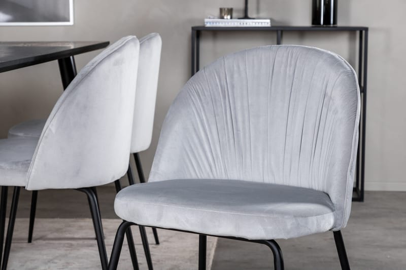 Dipp Matgrupp 180 cm Rektangulär med 6 Wrinkles stolar - Svart - Products - Möbler - Bord & matgrupp - Matgrupp