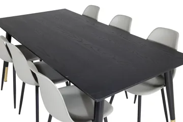 Dipp Matgrupp 180 cm Rektangulär med 6 Polar stolar - Svart/Guld - Products - Möbler - Bord & matgrupp - Matgrupp