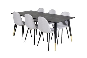 Dipp Matgrupp 180 cm Rektangulär med 6 Polar stolar - Svart/Guld - Products - Möbler - Bord & matgrupp - Matgrupp