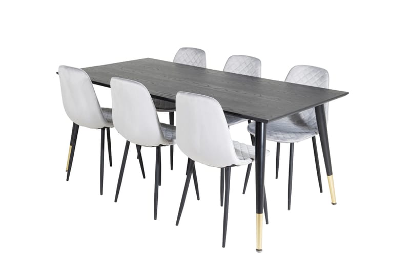 Dipp Matgrupp 180 cm Rektangulär med 6 Polar stolar - Svart/Guld - Products - Möbler - Bord & matgrupp - Matgrupp