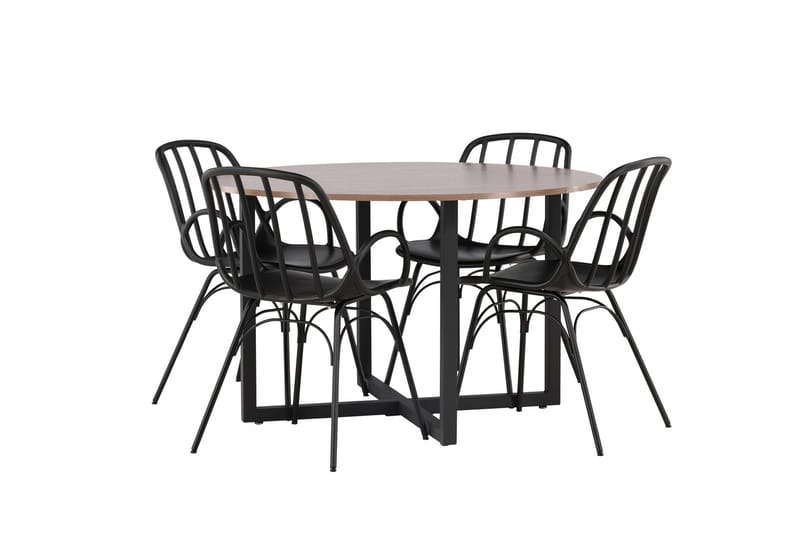 Durango Matgrupp 120 cm Rund med 4 Dyrön Stolar - Valnöt - Products - Möbler - Bord & matgrupp - Matgrupp