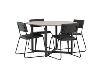 Durango Matgrupp 120 cm Rund med 4 Kenth Stolar - Valnöt - Products - Möbler - Bord & matgrupp - Matgrupp