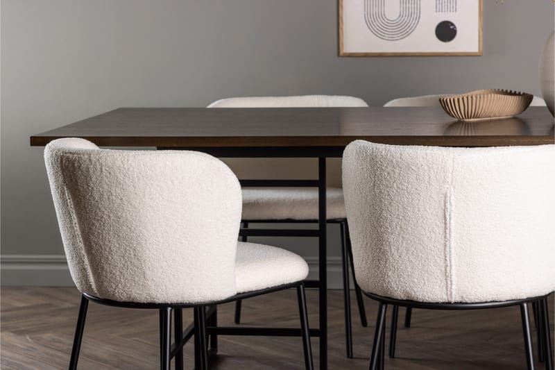 Edina Matgrupp 220 cm Rektangulär med 6 Edina Stolar - Svart - Products - Möbler - Bord & matgrupp - Matgrupp