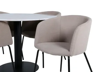 Estelle Matgrupp 106 cm Rund med 4 Berit stolar - Beige - Products - Möbler - Bord & matgrupp - Matgrupp