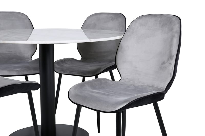 Estelle Matgrupp 106 cm Rund med 4 Emma stolar - Svart - Products - Möbler - Bord & matgrupp - Matgrupp