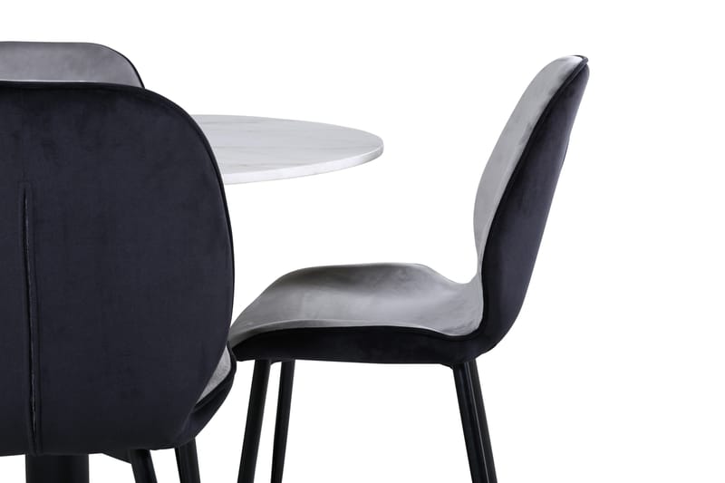 Estelle Matgrupp 106 cm Rund med 4 Emma stolar - Svart - Products - Möbler - Bord & matgrupp - Matgrupp