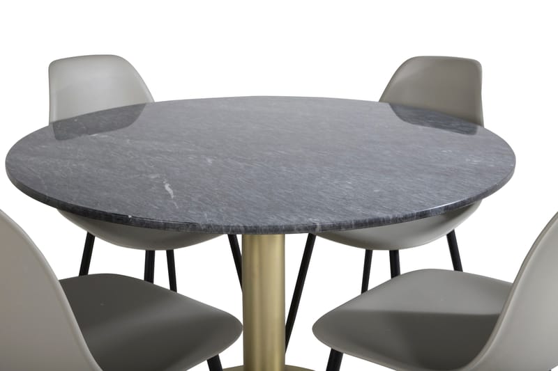 Estelle Matgrupp 106 cm Rund med 4 Polar stolar - Svart/Guld - Products - Möbler - Bord & matgrupp - Matgrupp