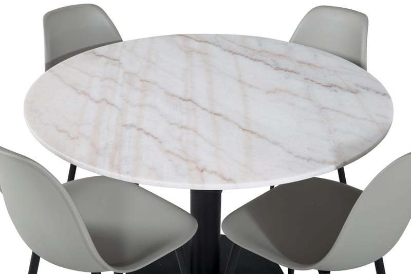 Estelle Matgrupp 106 cm Rund med 4 Polar stolar - Svart - Products - Möbler - Bord & matgrupp - Matgrupp