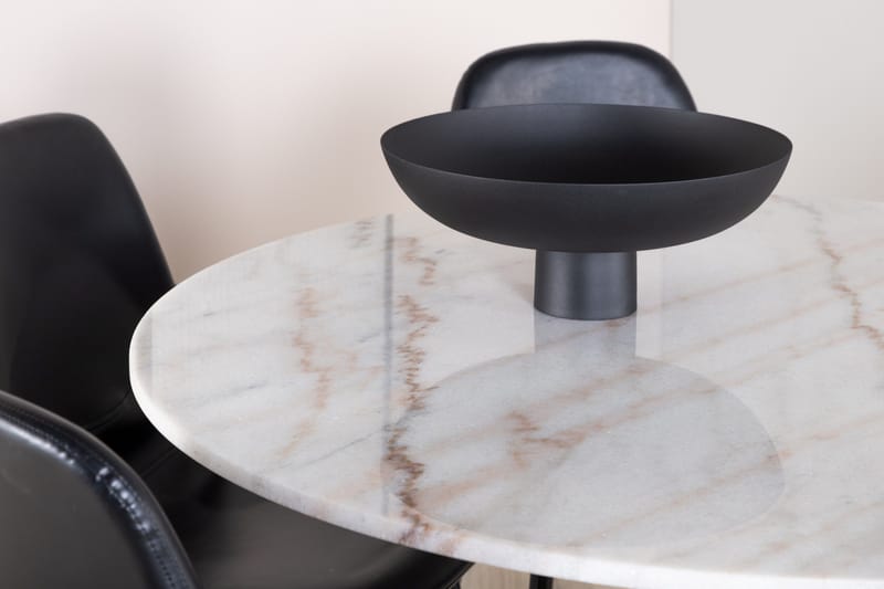 Estelle Matgrupp 106 cm Rund med 6 Polar stolar - Svart - Products - Möbler - Bord & matgrupp - Matgrupp