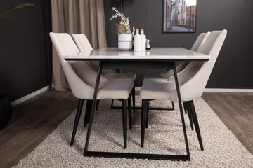 Estelle Matgrupp 140 cm Rektangulär med 4 Leone stolar - Svart - Products - Möbler - Bord & matgrupp - Matgrupp