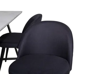 Estelle Matgrupp 140 cm Rektangulär med 4 Velvet stolar - Svart - Products - Möbler - Bord & matgrupp - Matgrupp