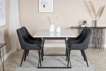 Estelle Matgrupp 140 cm Rektangulär med 4 Plaza stolar - Svart - Products - Möbler - Bord & matgrupp - Matgrupp