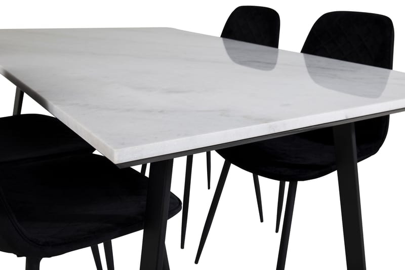 Estelle Matgrupp 140 cm Rektangulär med 4 Polar stolar - Svart - Products - Möbler - Bord & matgrupp - Matgrupp