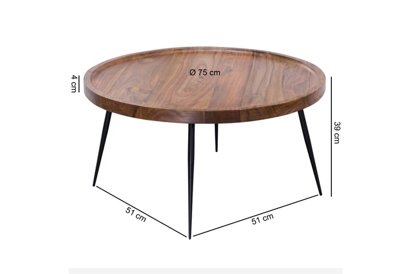 Forcell Soffbord 75 cm - Valnötsbrun - Products - Möbler - Bord & matgrupp - Soffbord