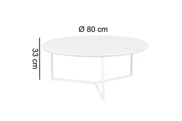 Giamanco Soffbord 80 cm Runt - Vit - Products - Möbler - Bord & matgrupp - Soffbord