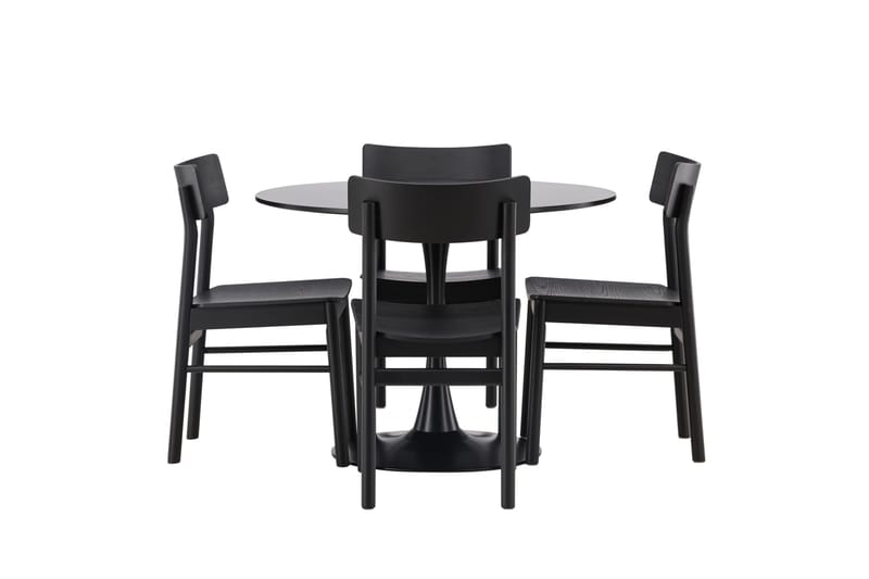 Glade Matgrupp + 4 stolar Rektangulär - Svart - Products - Möbler - Bord & matgrupp - Matgrupp