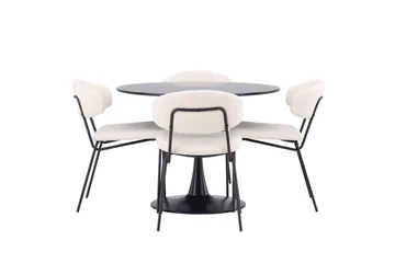 Glade Matgrupp 100 cm Rund med 4 Chico Stolar - Svart - Products - Möbler - Bord & matgrupp - Matgrupp
