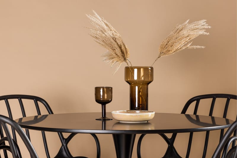 Glade Matgrupp 100 cm Rund med 4 Dyrön stolar - Svart - Products - Möbler - Bord & matgrupp - Matgrupp