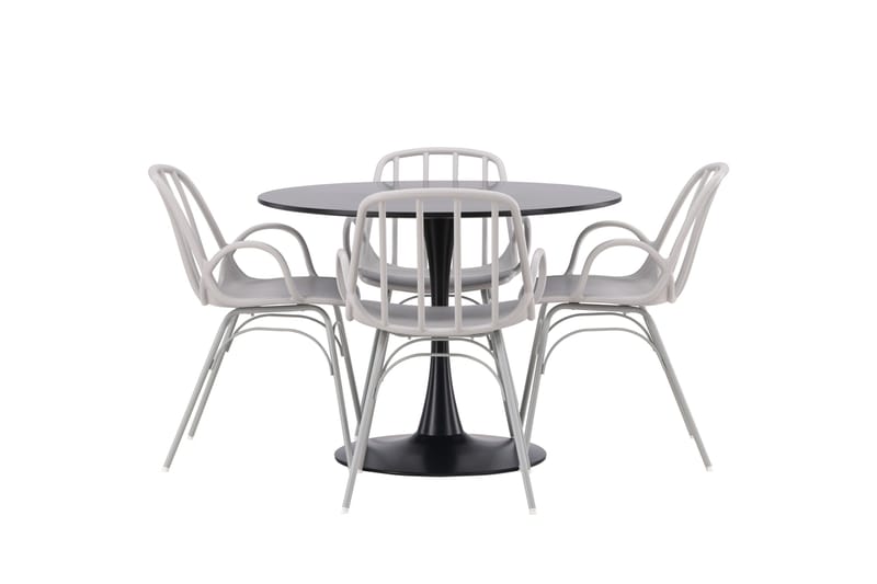 Glade Matgrupp 100 cm Rund med 4 Dyrön stolar - Svart - Products - Möbler - Bord & matgrupp - Matgrupp