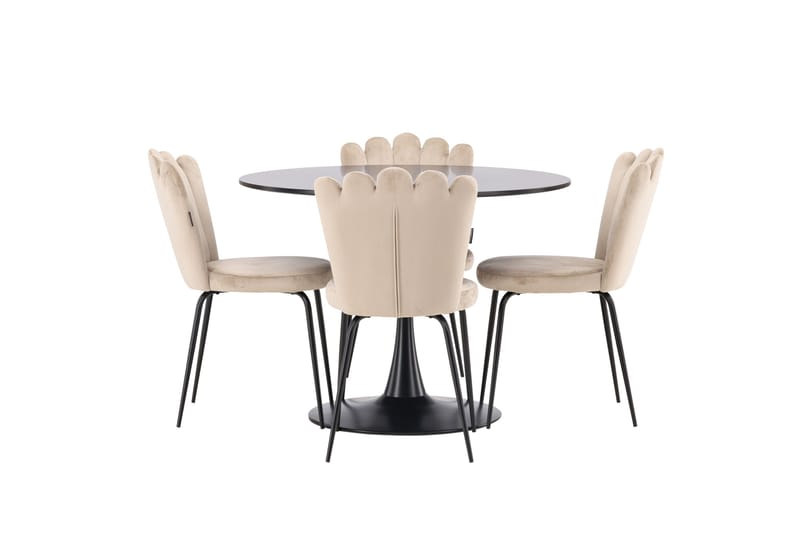 Glade Matgrupp 100 cm Rund med 4 Limhamn stolar - Beige - Products - Möbler - Bord & matgrupp - Matgrupp