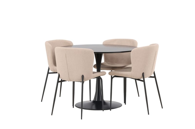 Glade Matgrupp 100 cm Rund med 4 Modesto stolar - Beige - Products - Möbler - Bord & matgrupp - Matgrupp