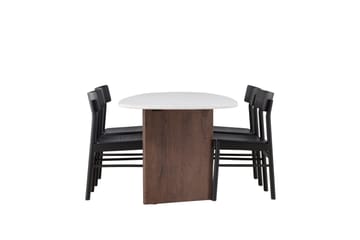 Grönvik Matgrupp 180 cm Oval med 4 Montros Stolar - Mocca - Products - Möbler - Bord & matgrupp - Matgrupp