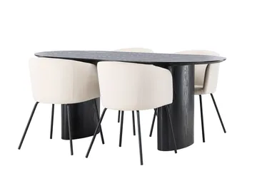 Isolde Matgrupp 180 cm Oval med 4 Berit stolar - Beige - Products - Möbler - Bord & matgrupp - Matgrupp