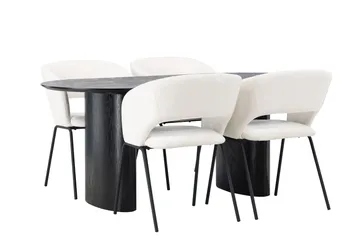 Isolde Matgrupp 180 cm Oval med 4 Day stolar - Svart - Products - Möbler - Bord & matgrupp - Matgrupp