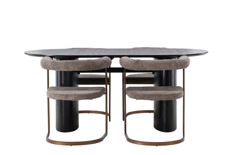 Isolde Matgrupp 180 cm Oval med 4 Morning stolar - Brun - Products - Möbler - Bord & matgrupp - Matgrupp