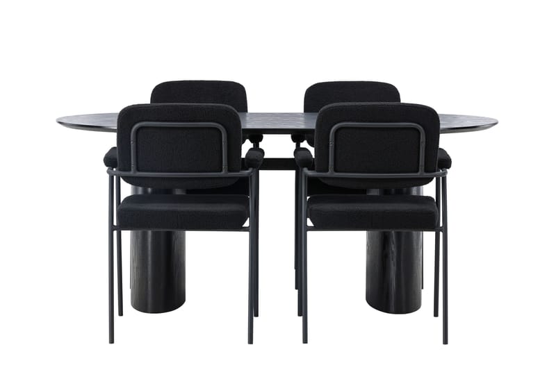 Isolde Matgrupp 180 cm Oval med 4 Yesterday stolar - Svart - Products - Möbler - Bord & matgrupp - Matgrupp