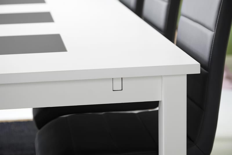 Jasmin Förlängningsbar Matgrupp 180 cm med 6 Cibus Stol - Vit/Svart - Products - Möbler - Bord & matgrupp - Matgrupp