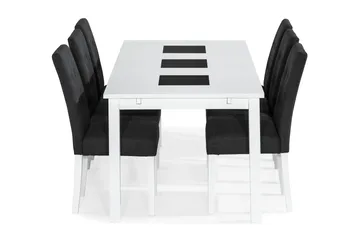 Jasmin Matgrupp 180 cm Rektangulärt matbord med 6 st Viktor Matstolar - Vit / Mörkgrå - Products - Möbler - Bord & matgrupp - Matgrupp