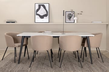 Jimmy Matgrupp 195 cm Rektangulär med 6 Berit stolar - Beige - Products - Möbler - Bord & matgrupp - Matgrupp