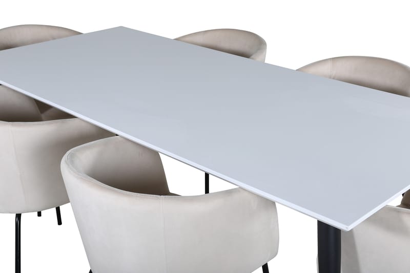 Jimmy Matgrupp 195 cm Rektangulär med 6 Berit stolar - Beige - Products - Möbler - Bord & matgrupp - Matgrupp